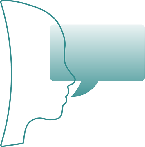 Logo einer sprechenden Person
